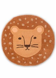Dywan do pokoju dziecka Decor Kids Lion okrągły wełniany nowoczesny 80x80 cm pomarańczowy