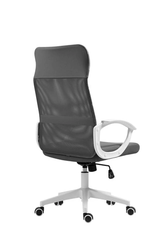 Fotel biurowy ergonomiczny Rosso szary obrotowy z regulacją wysokości siatkowy do biura