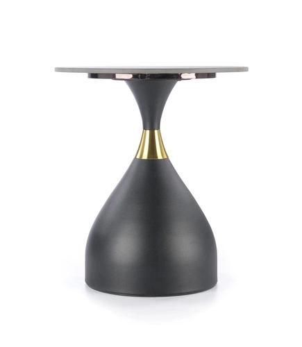 Stolik kawowy Cherka okrągły czarny marmur ceramika nowoczesny glamour do salonu 50 cm