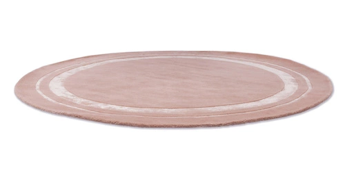Dywan okrągły do salonu Redbrook Blush 200 cm różowy nowoczesny wełniany ręcznie tkany Laura Ashley