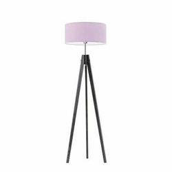 Lampa stojąca do pokoju dziecięcego HAITI fioletowa drewniana z abażurem glamour Lysne