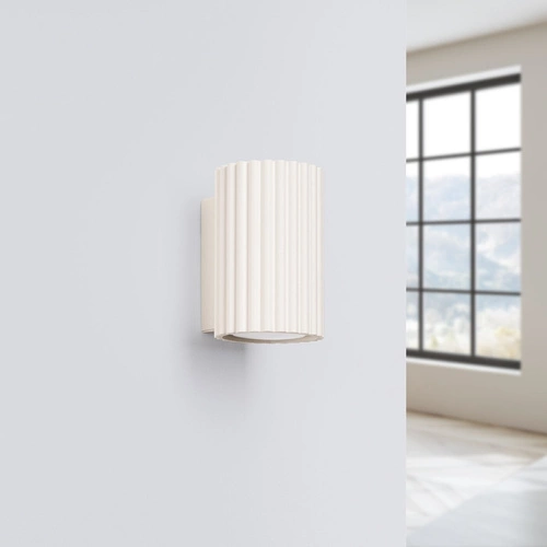 Kinkiet ścienny KARBON 10 beżowy nowoczesny aluminiowy świeci góra dół do salonu i sypialni