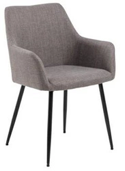 Krzesło do jadalni tapicerowane Lizzy Actona z podłokietnikami szare nowoczesne kubełkowe