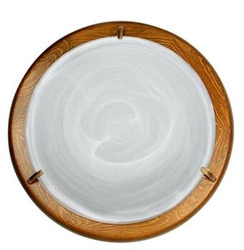 Plafon sufitowy Duna 40 cm okrągły nowoczesny dąb biały do salonu, kuchni, sypialni