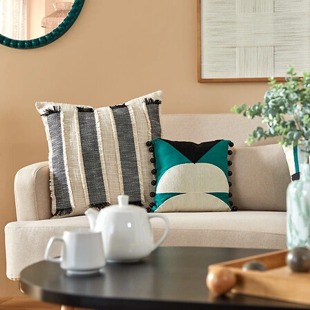 Poduszka Malakite haftowana 30x30 cm zielona