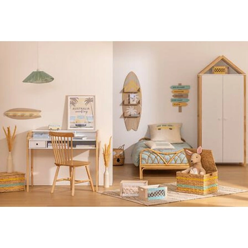 Półka ścienna deska surfingowa boho na książki MDF naturalna 112cm 5five simply smart