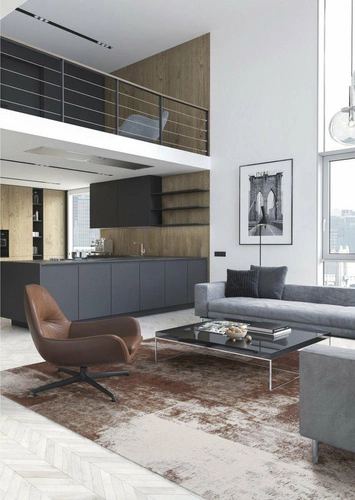 Dywan do salonu nowoczesny Rust Grey 200x300 łatwoczyszczący antypoślizgowy Carpet Decor