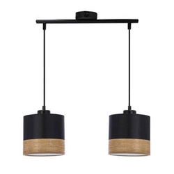 Lampa wisząca Porto czarna z tkaniny regulowana do salonu i jadalni nad stół