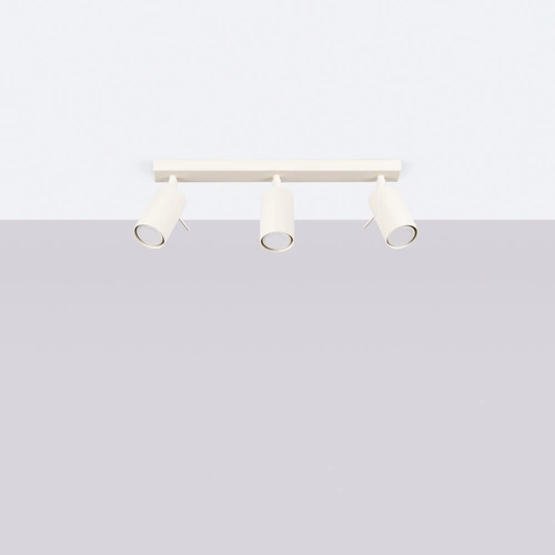 Plafon sufitowy RING 3L beżowy nowoczesny metalowy do salonu i sypialni ruchomy klosz