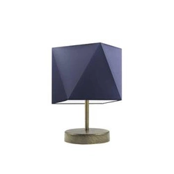 Lampka nocna PASADENA nowoczesna z abażurem granatowym do sypialni na stolik LYSNE