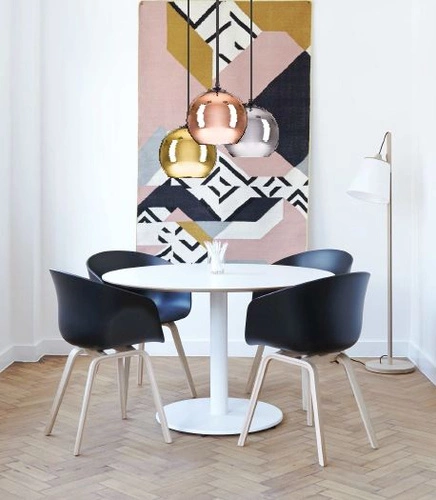 Lampa wisząca kula szklana złota regulowana MIRROR GLOW 40cm do salonu nad stół