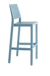 Hoker Emi 75 cm niebieski z oparciem nowoczesny do kuchni i jadalni sztaplowany SCAB Design