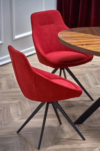 Stół okrągły do jadalni Locco orzechowy nowoczesny na czarnych nogach 170x90 cm Intesi