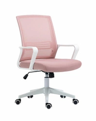 Fotel obrotowy Calmo różowy do biurka z podłokietnikami nowoczesny do biura i gabinetu