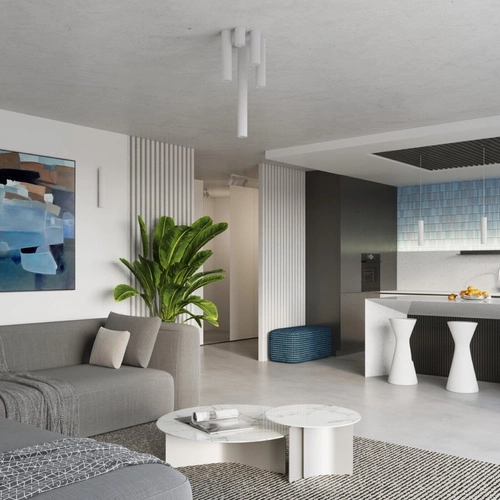 Minimalistyczna lampa wisząca KARBON 1 biała regulowana do salonu i kuchni aluminium