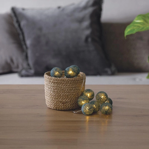 Girlanda Cotton balls nieb-żółt-bia 16 lampek