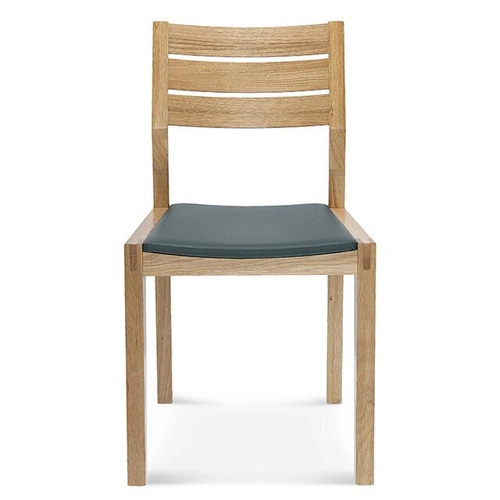 Krzesło tapicerowane Fameg Lennox skóra naturalna buk nowoczesne do jadalni i salonu