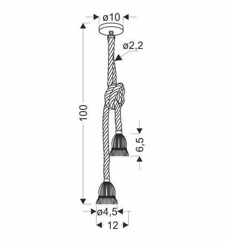 Lampa wisząca Videa czarny+beżowy 2x40W E27