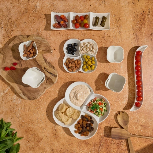 Zestaw 10 naczyń do serwowania przystawek biały