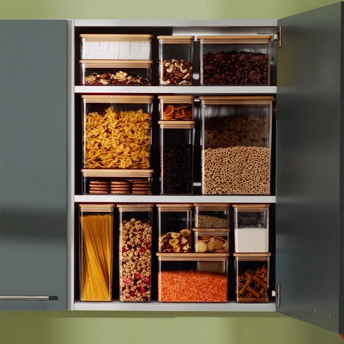 Pudełko Eske 0,5L kwadrat z bambusową  pokrywką