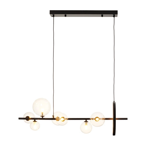 Lampa wisząca ORION LONG-90 czarna LED z kulami szklanymi do salonu nad stół 90cm