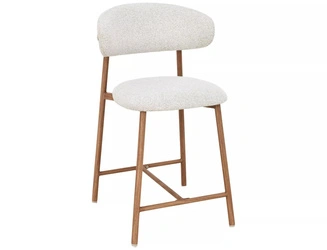 Hoker tapicerowany Pasco Slim beżowy z oparciem do kuchni 61 cm