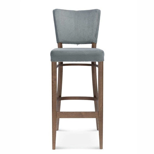 Hoker Tulip.1 FAMEG z oparciem, drewniany, tapicerowany skórą, personalizowany do kuchni