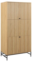 Szafa Albany nowoczesna z ryflowanym frontem dąb naturalny do sypialni lub garderoby