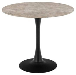 Stół okrągły do jadalni Malta Aberta 90 cm ceramika brązowa połysk na jednej nodze industrialny Actona