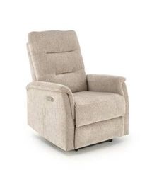 Fotel wypoczynkowy Tiala beżowy rozkładany do salonu z podnóżkiem i USB nowoczesny