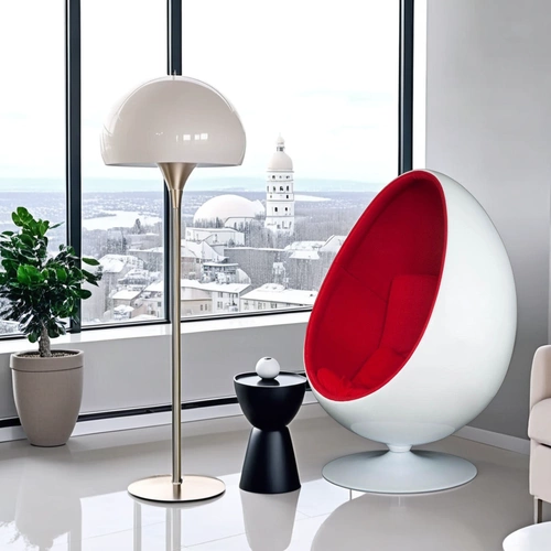 Fotel jajo Ovalia Chair inspirowany Ball Chair nowoczesny obrotowy do salonu biura wełna