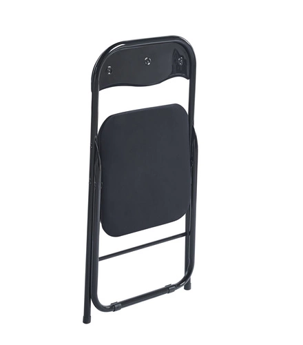 Krzesło składane do kuchni Amun Velvet czarne welurowe tapicerowane metalowe Intesi