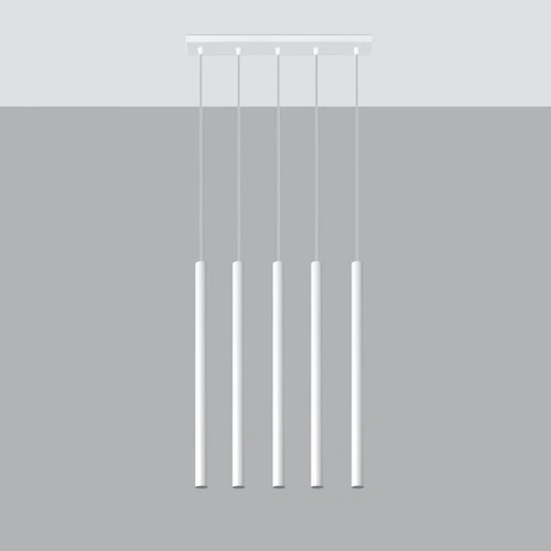 Lampa wisząca Pastelo 5-punktowa biała nowoczesna nad stół do kuchni i jadalni