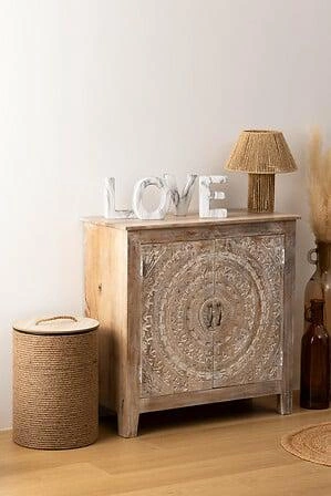 Figurka dekoracyjna LOVE Atmosphera glamour biała marmur do salonu na komodę 60 cm