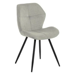 Krzesło tapicerowane Petri Actona do jadalni nowoczesne beżowe na czarnych metalowych nogach