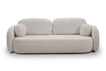 Sofa rozkładana Salby 3 osobowa z funkcją spania i pojemnikiem szara do salonu