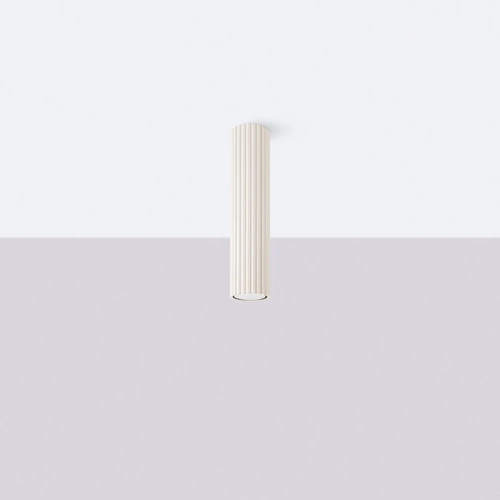 Plafon sufitowy KARBON 30 beżowy minimalistyczny do salonu i sypialni aluminium