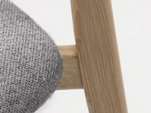 Krzesło drewniane Milos szare boucle do jadalni nowoczesne skandynawskie dąb