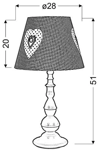 Lampa stołowa Sweet 2 1x60W E27 różowa