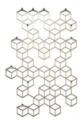 Nowoczesny wieszak ścienny Stiga L Gold do przedpokoju złoty metalowy POLYHEDRA 60 cm