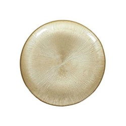 Talerz obiadowy Dore 27 cm złoty szklany nowoczesny do jadalni i restauracji