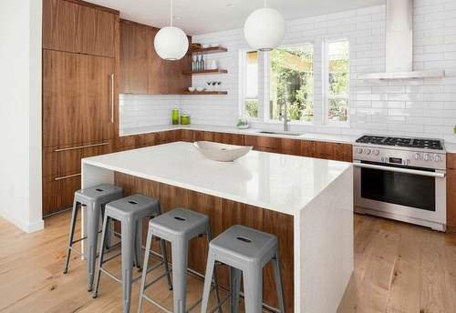 Hoker Paris 75 cm biały metalowy industrialny bez oparcia do wyspy kuchennej inspirowany Tolix