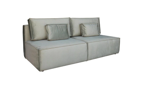 Sofa rozkładana z funkcją spania Toro szara dwuosobowa do salonu z pojemnikiem
