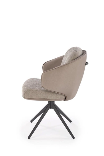 Krzesło obrotowe Arleth Intesi tapicerowane szare z podłokietnikami do biura i salonu