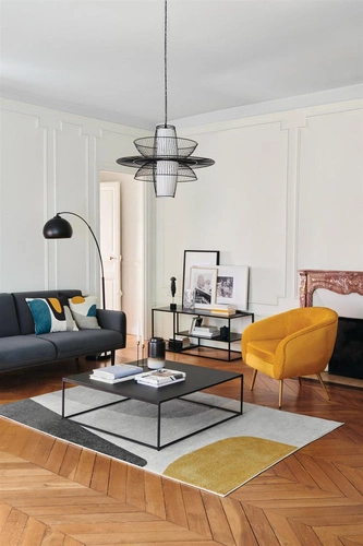 Stolik kawowy Gota czarny kwadratowy metalowy loftowy 100x100 cm do salonu Atmosphera