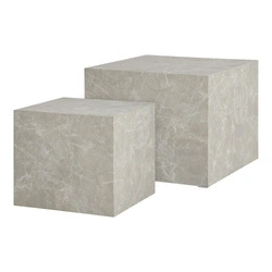 Prague zestaw 2 stolików kawowych kwadratowych szary marmur nowoczesny