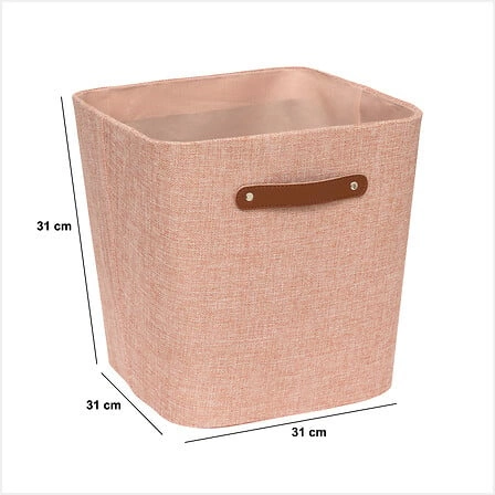 Pudełko materiałowe Ronda 31x31 różowe do regału i garderoby z uchwytem 5five simply smart