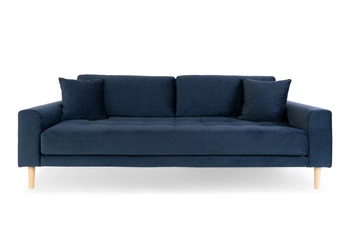Sofa Lido 3 granatowa/ nogi naturalne