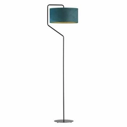 Lampa stojąca do salonu TESALLIA GOLD zielona glamour z welurowym abażurem Lysne 156 cm