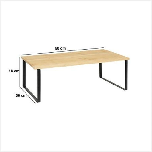 Ordera półka kuchenna drewniana i metalowa 50x30 cm czarna skandynawska stojąca 5five